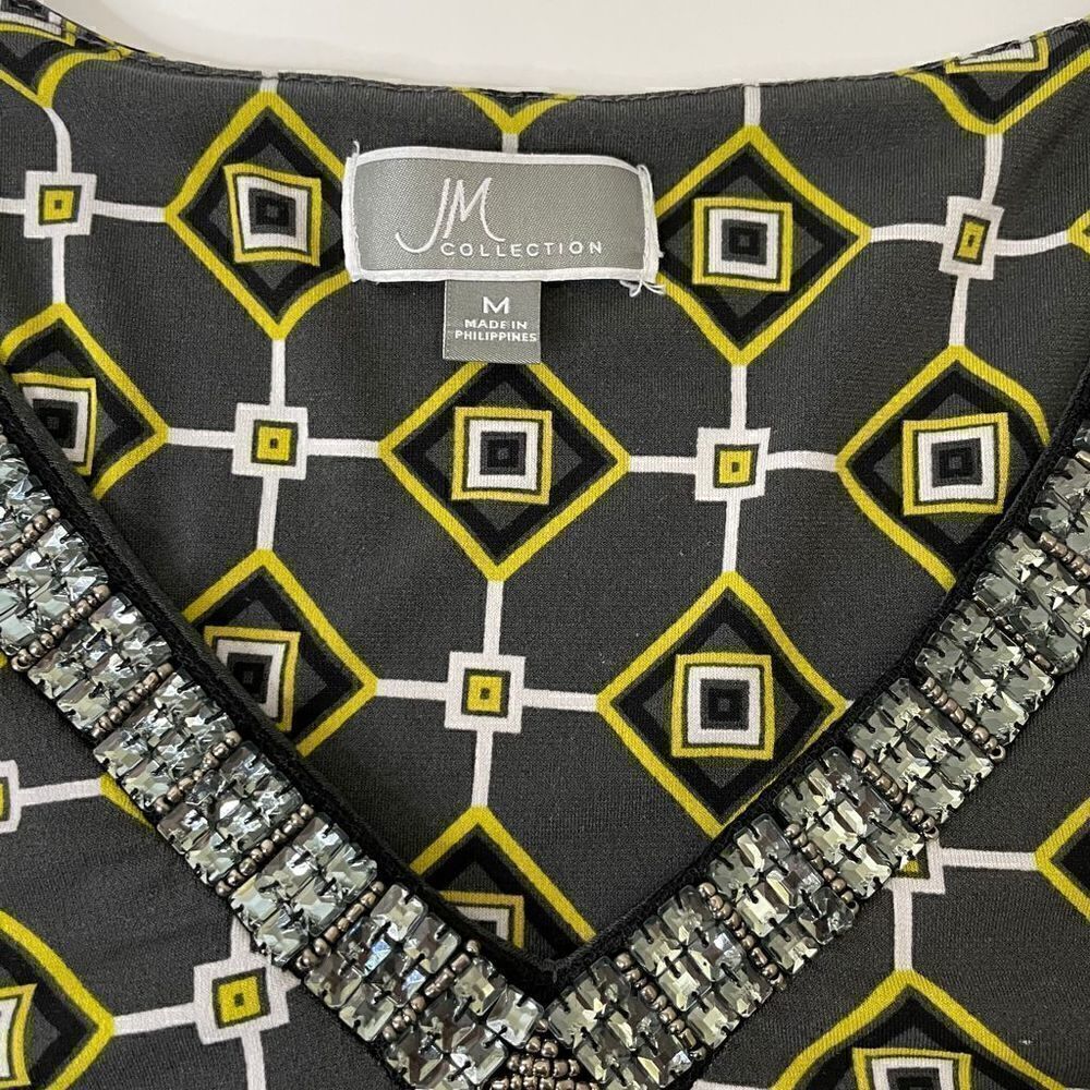 NEW! JM Collection| Medium| Soft| Flowy| Bollywood| Geometric print - Picture 6 of 14